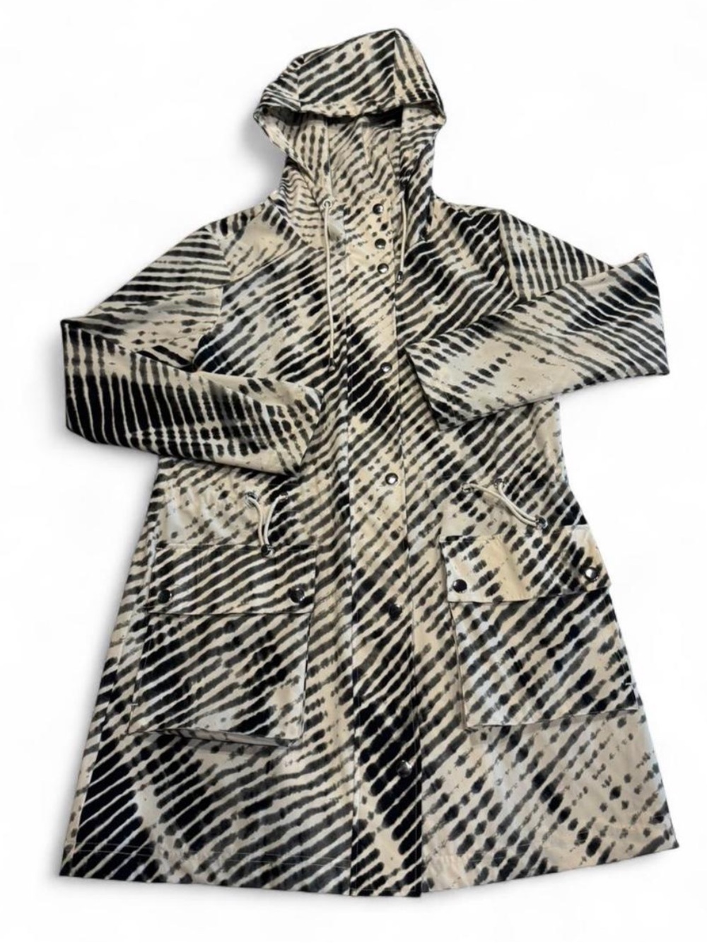 Soft Surroundings Go Lively Hooded Anorak Rain Jacket Cinched Waist XS